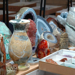 Some interesting items for sale! Dealer booth at gem show